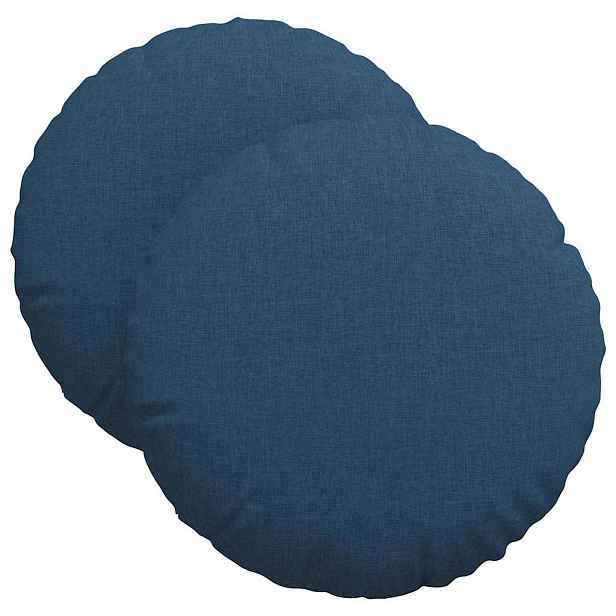 vidaXL Polštáře na sedadla 2 ks Textil Modrá Ø40 x 13 cm