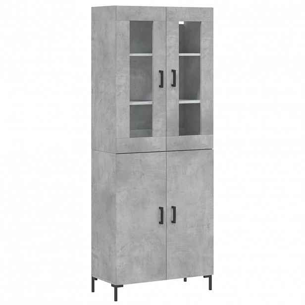 vidaXL Skříň highboard betonově šedá 69,5x34x180 cm kompozitní dřevo