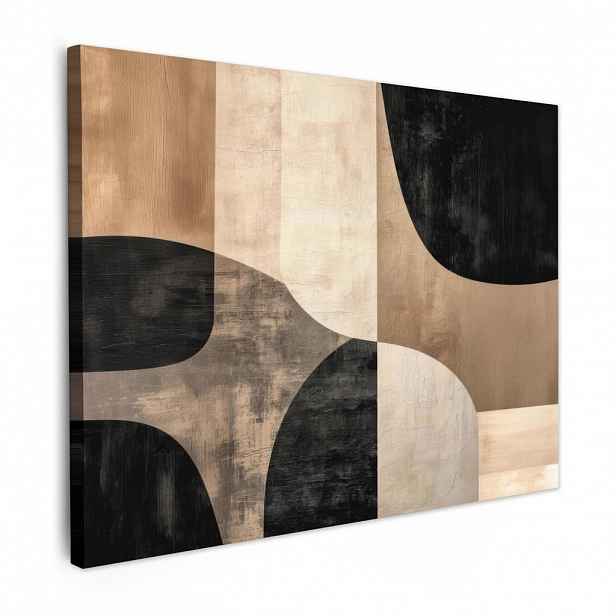 MuchoWow OBRAZ NA PLÁTNĚ Abstraktní - Letadla - Černá - Kulatá 80x60 cm