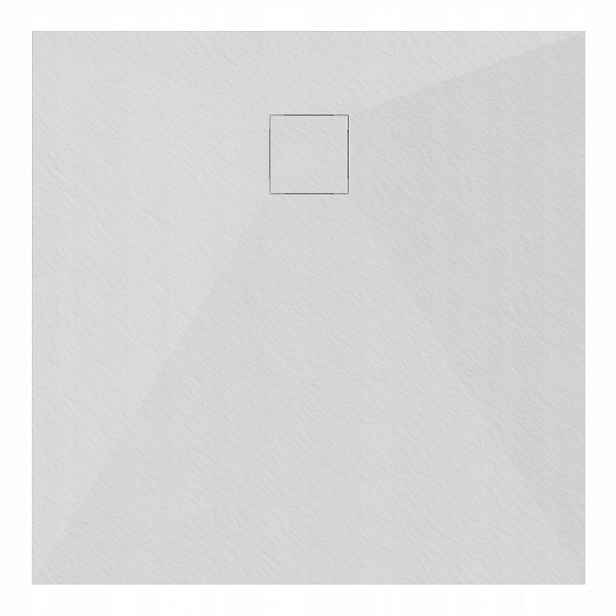 Sprchová Vanička Čtvercová 90x90 Kamenný Vzor 2,6 CM Bílý Sifon
