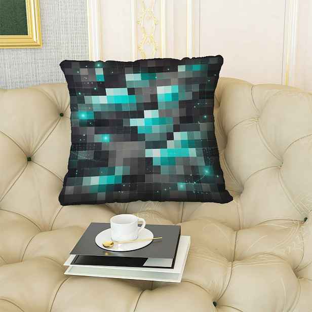 TEMU 1ks Povlak na polštář, Abstraktní geometrický pixel art povlak na polštář, Ideální pro domácí dekoraci, Měkká a hladká polyesterová krátká