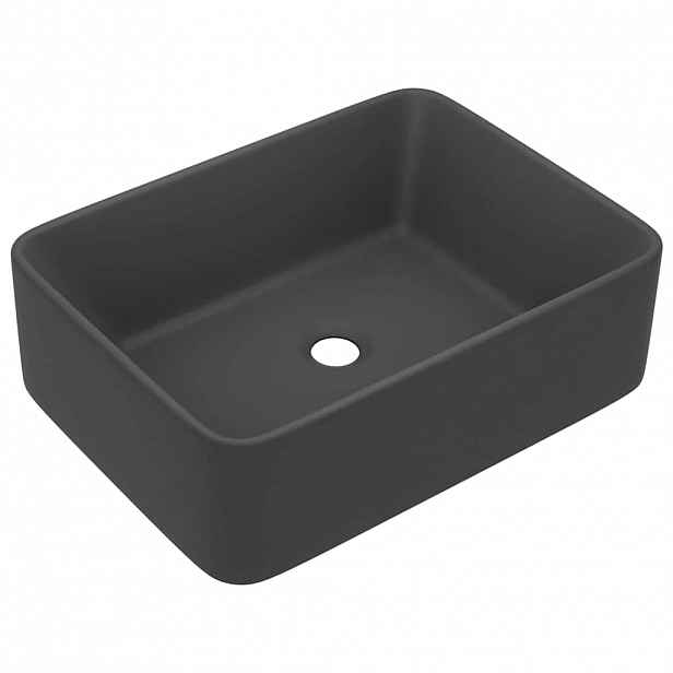 vidaXL Luxusní umyvadlo matné tmavě šedé 41 x 30 x 12 cm keramické