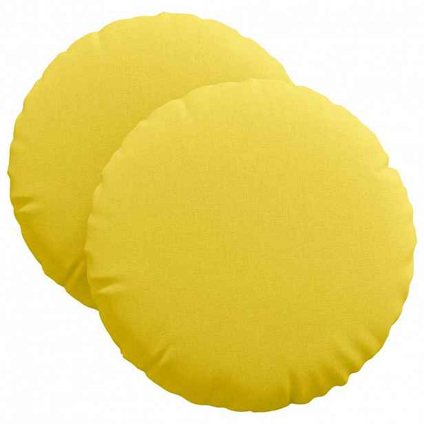 vidaXL Polštáře na sedadla 2 ks Textil Světlá žlutá Ø40 x 13 cm