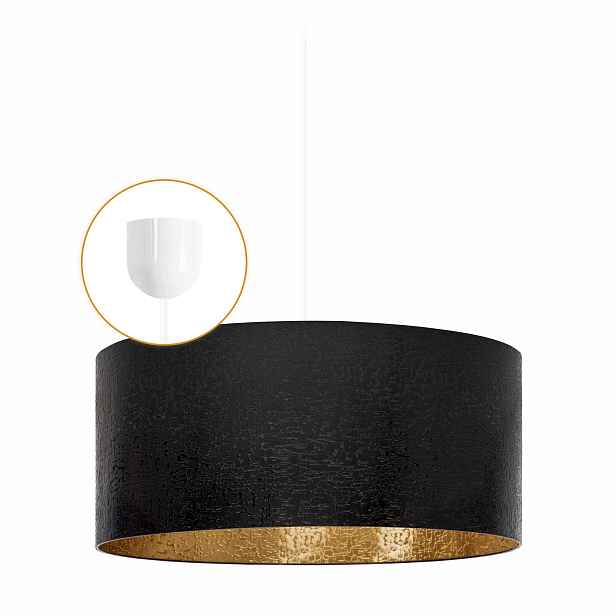 Závěsná lampa Abażur 35 cm stropní 1x E27 60 W Lustr stínidlo Černá Led
