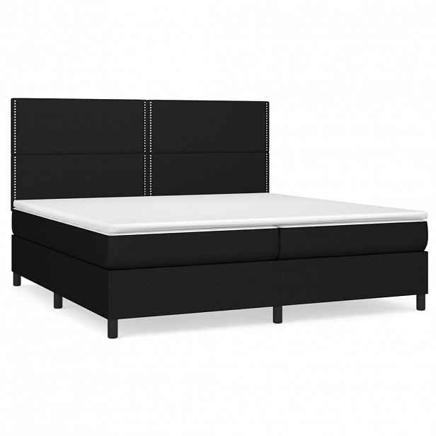 vidaXL Box spring postel s matrací černá 200x200 cm textil