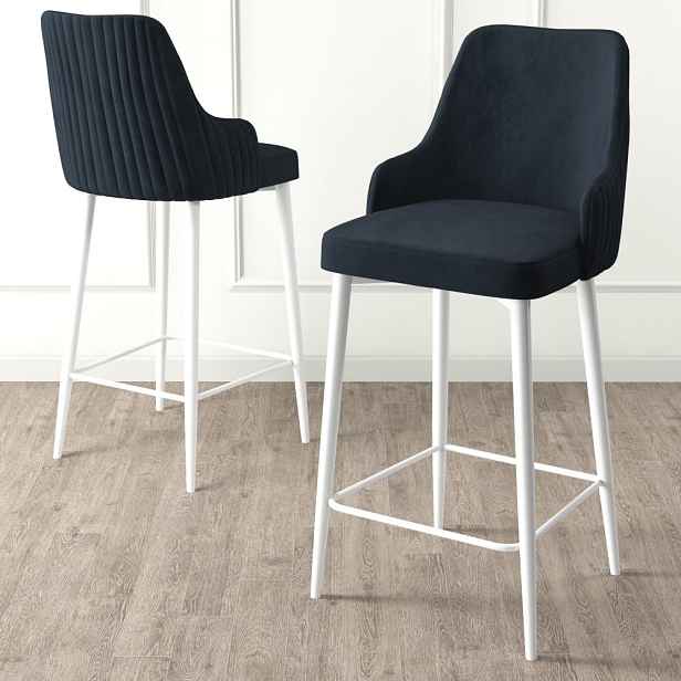 Bar Stool Set (4 Pieces) Enox - Anthracite, White