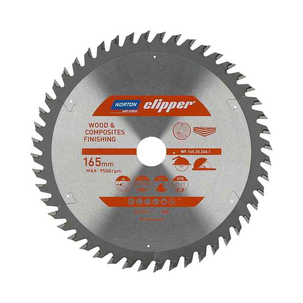Kotouč pilový na dřevo Norton Clipper TCT 165×20 mm 48 z.