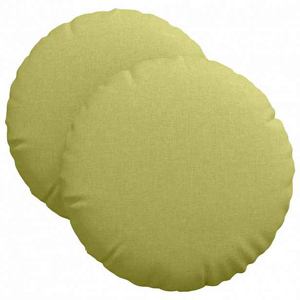 vidaXL Polštáře na sedadla 2 ks Textil Světlá zelená Ø40 x 13 cm