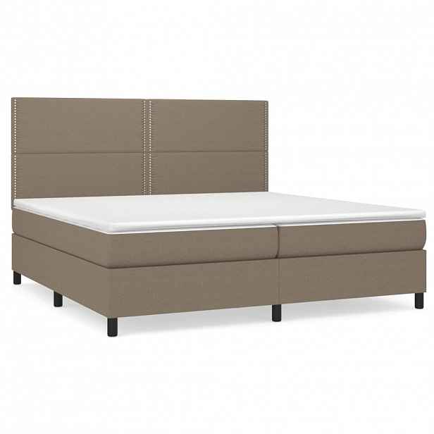 vidaXL Box spring postel s matrací taupe 200x200 cm textil