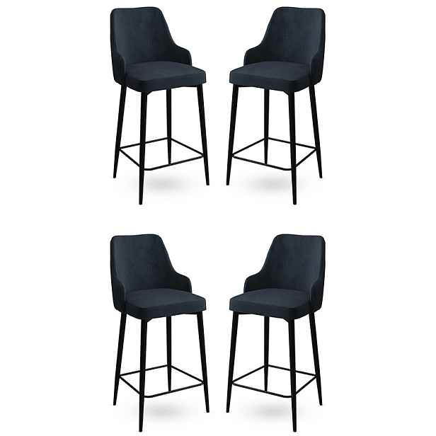 Bar Stool Set (4 Pieces) Enox - Anthracite, Black