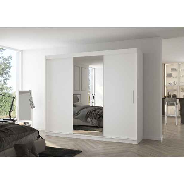 Velká šatní skříň 250 cm GABRIS - bílá