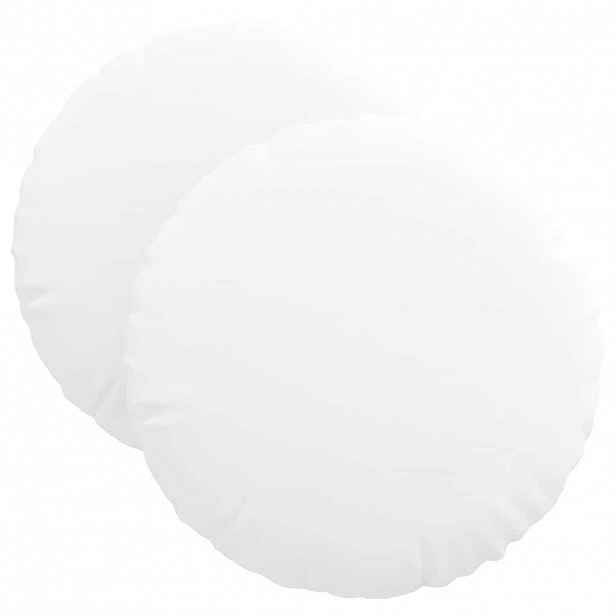 vidaXL Polštáře na sedadla 2 ks Textil Bílá Ø40 x 13 cm