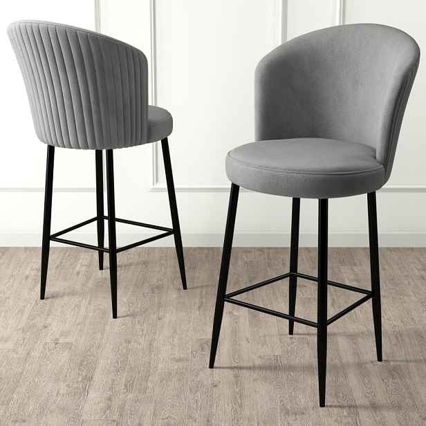 Bar Stool Set (4 Pieces) Alte - Grey, Black