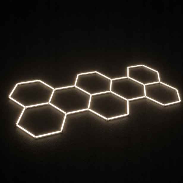Led panel medová plástev černý 245W 4000K 229x237cm garáž Hexagon 8