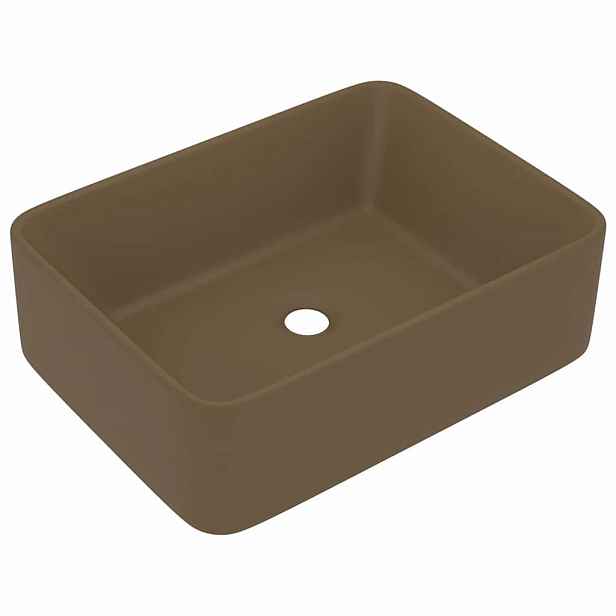 vidaXL Luxusní umyvadlo matné krémové 41 x 30 x 12 cm keramické