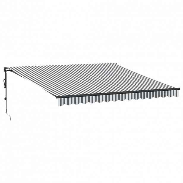 vidaXL Stahovací markýza Antracitová a bílá 400 × 350 cm Polyester