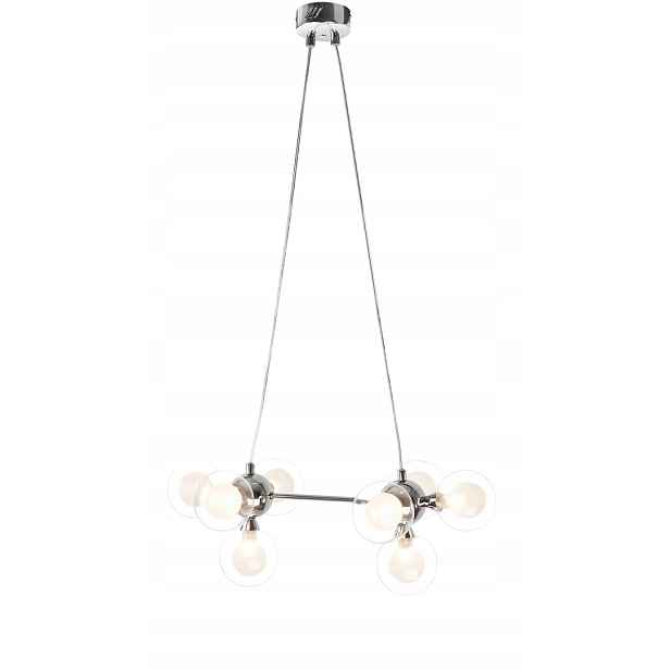 Závěsná lampa chrom skleněné koule 8 bodů moderní do obývacího pokoje 2700K Rabalux