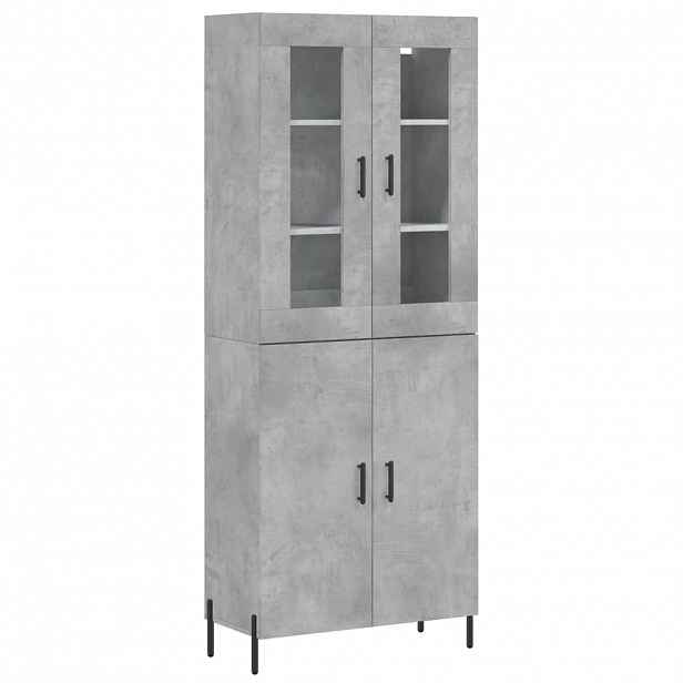 vidaXL Skříň highboard betonově šedá 69,5x34x180 cm kompozitní dřevo