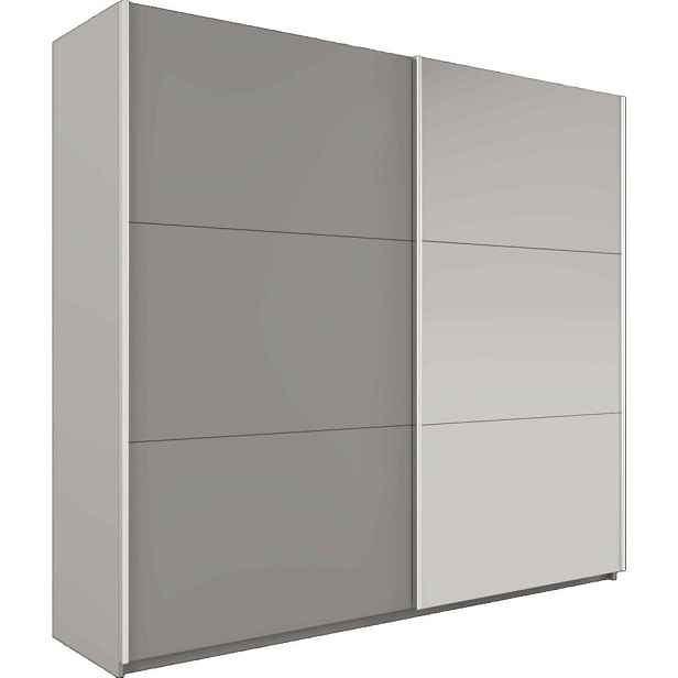 MASSENO ŠATNÍ SKŘÍŇ S POSUVNÝMI DVEŘMI IVERN, 122/215/65 cm 2dveřová se zrcadlem, šedá