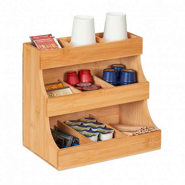 Relaxdays ORGANIZÉR Přírodní bambus 9 přihrádek 26,5 cm
