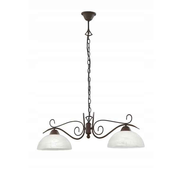 Rl Závěsná lampa Country, měď, 2xE27 75W, regulace výšky IP20