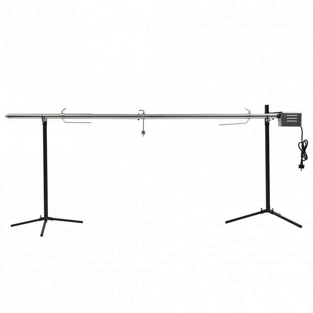 vidaXL Grilovací rožeň s motorkem nerezová ocel 207 x 45 x 81 cm