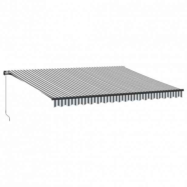 vidaXL Ručně zatahovací markýza antracitová a bílá 450 x 350 cm