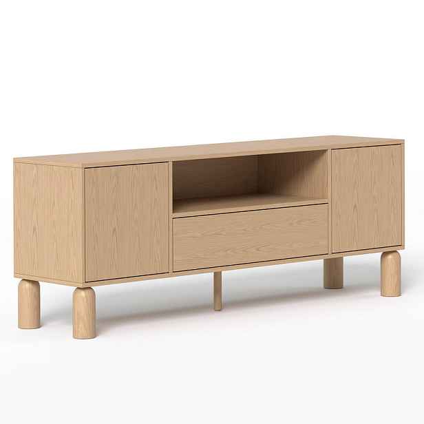 Idohome NÍZKÁ KOMODA SENA 160 cm, dub Bookmatch