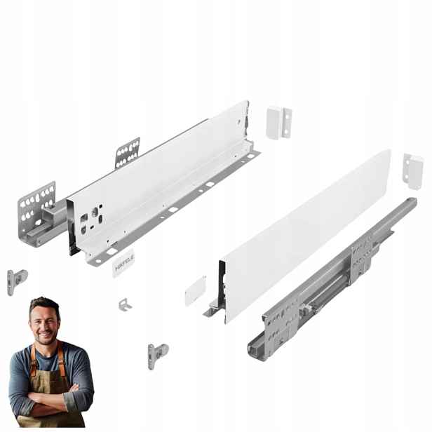 Šuplík Hafele Matrix Slim 450 mm H-135 35 kg 514.13.824 Bílá