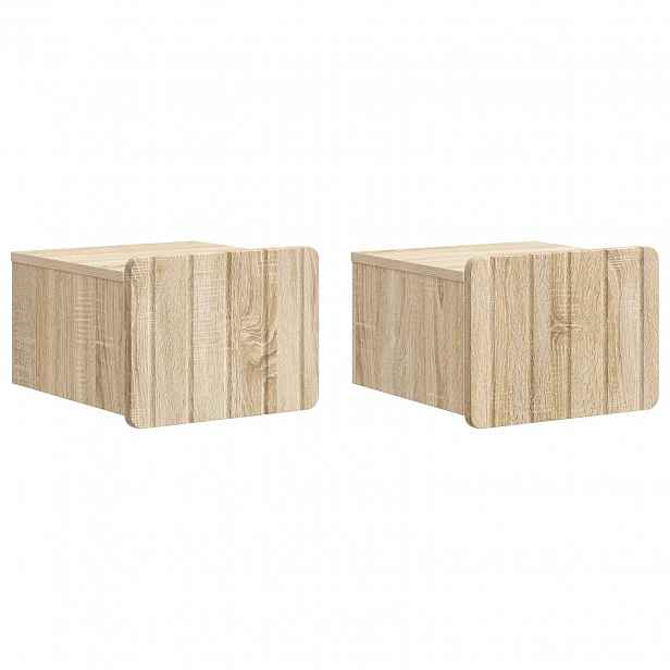 vidaXL Nástěnný noční stolek 2 ks Dub sonoma 33 x 34,5 x 24 cm