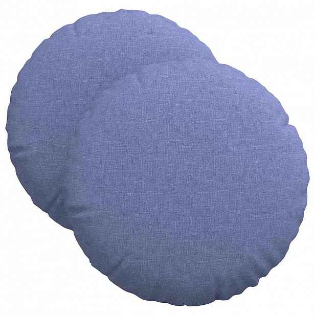 vidaXL Polštáře na sedadla 2 ks Textil Modrá džínovina Ø40 x 13 cm