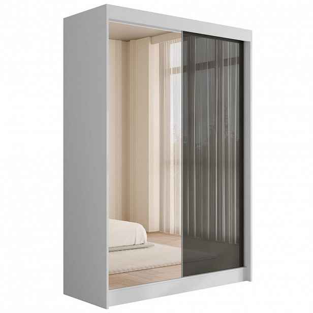 ALTDECOR ŠATNÍ SKŘÍŇ VESLI – 150 cm – bílá|šedá