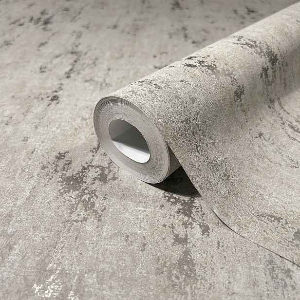 Béžová Tapeta Imitace Betonu, Přetíratelná Vinylovou Barvou