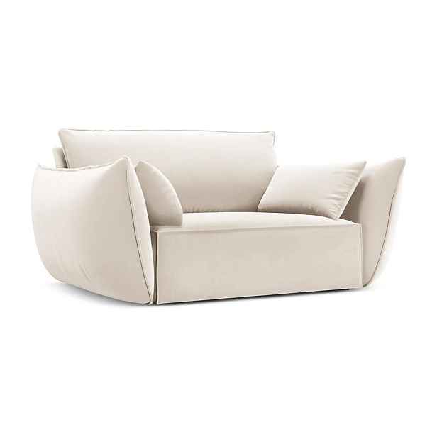 Béžové sametové křeslo Vanda – Mazzini Sofas