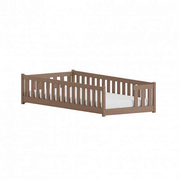 Kids Collective PATROVÁ postel s matrací 80x180 cm v barvě mléčné čokolády