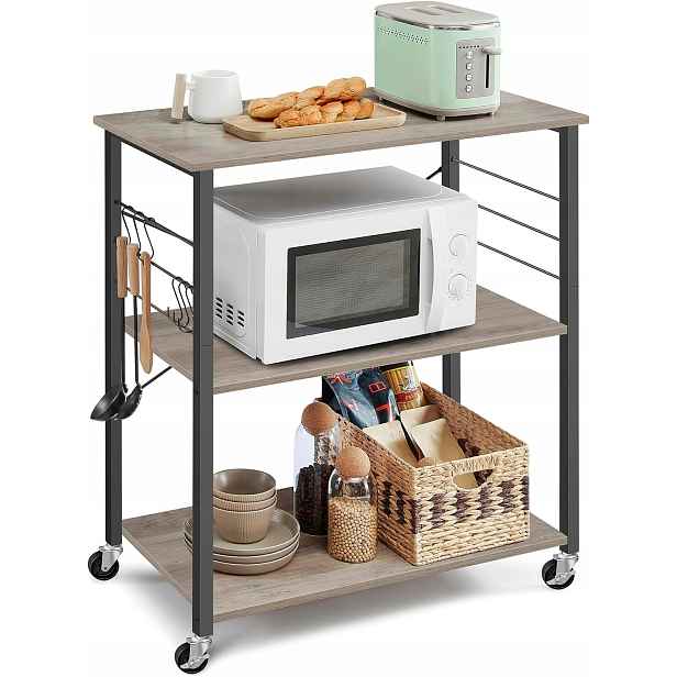 Mobilní industriální kuchyňský regál na kolečkách Loft 40 x 80 x 89 cm
