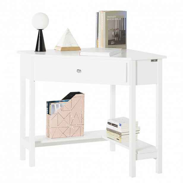 SoBuy POČÍTAČOVÝ STŮL s 1 zásuvkou Bílá 76x76x76cm Minimalistický