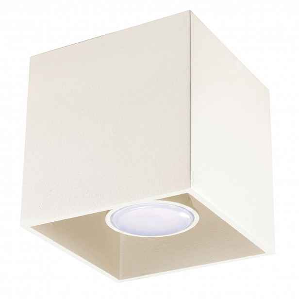 Stropní Svítidlo Quad 1 béžová čtvercová lampa Stropní svítidlo krémové Sollux 10x10