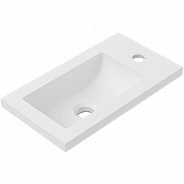Umyvadlo z litého mramoru Sora/Zola - bílá matná - 40x22 cm