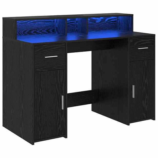 vidaXL Stůl se zásuvkou Černý dub 120 x 55 x 91 cm Kompozitní dřevo