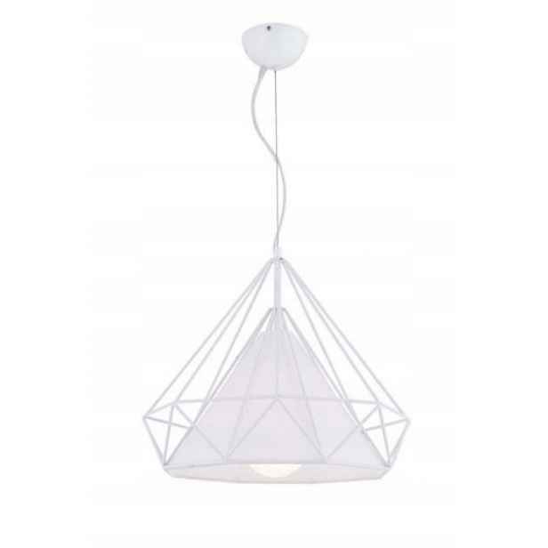 Závěsná lampa převis bílá loft stínidlo košík dráty Ozcan 6307-2 lustr
