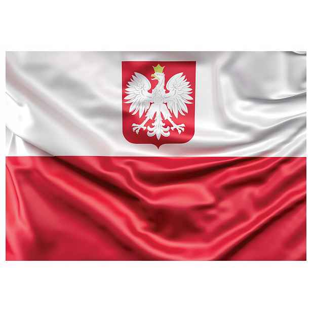 Fototapeta Orel bílý znak Polský na vlastenecké látce 520x318 lepidlo