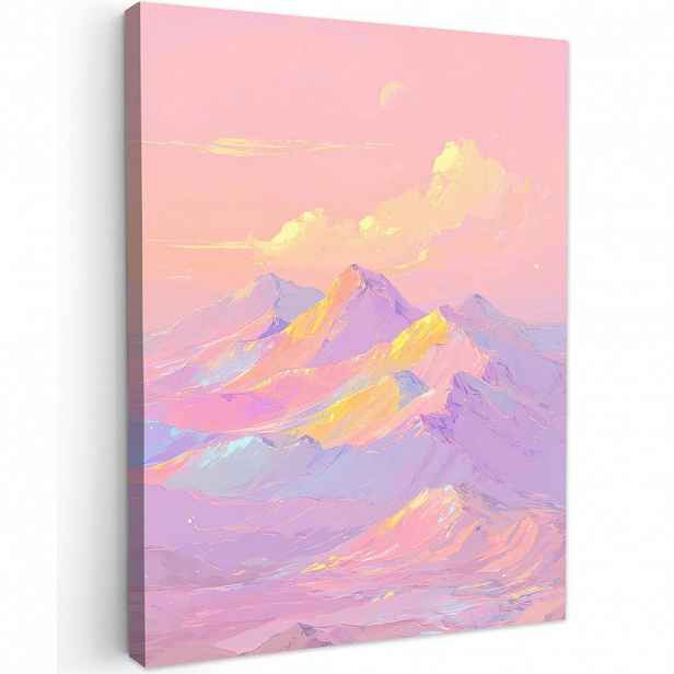 MuchoWow OBRAZ NA PLÁTNĚ Vrcholky hor - Mraky - Zasněné 60x80 cm