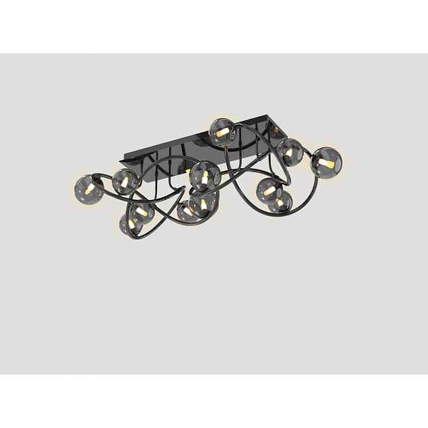 Stropní svítidlo Nancy s 12 stínítky – elegantní lampa v černé barvě