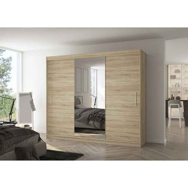 Velká šatní skříň 250 cm GABRIS - dub sonoma