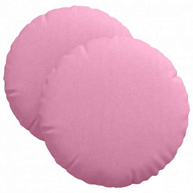 vidaXL Polštáře na sedadla 2 ks Textil Růžová Ø40 x 13 cm