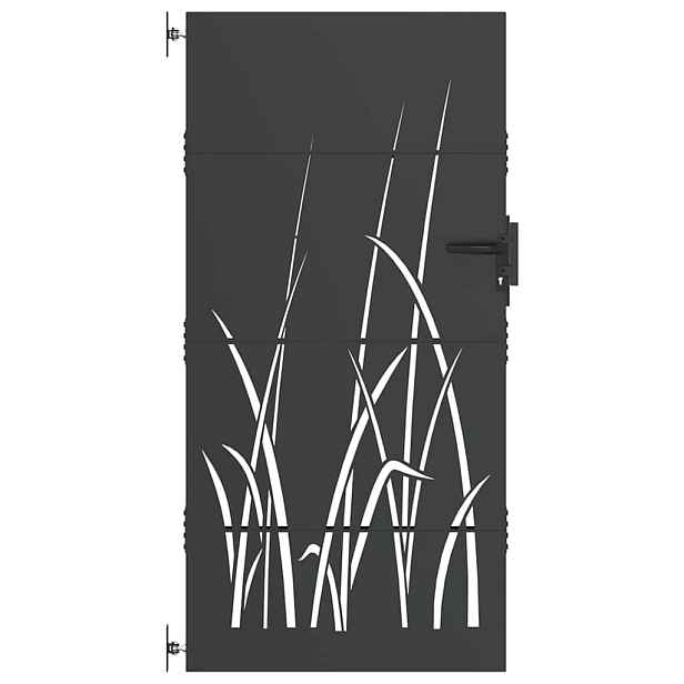 vidaXL Zahradní brána Černá 85 x 200 cm Práškově lakovaná ocel