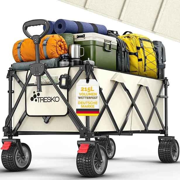 Skládací vozík Tresko o objemu 215 l s brzdou