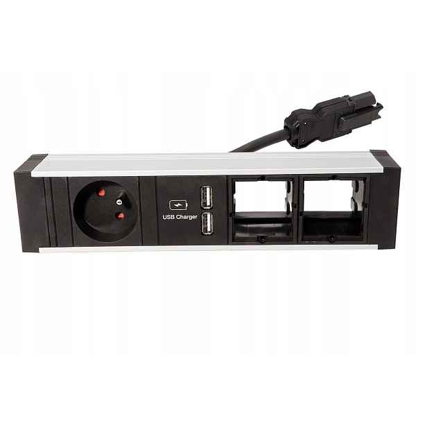 Bachmann Systém VENID,1x zásuvka CZ,zdroj 15W(2x Usb A),2x volné,(936.004)