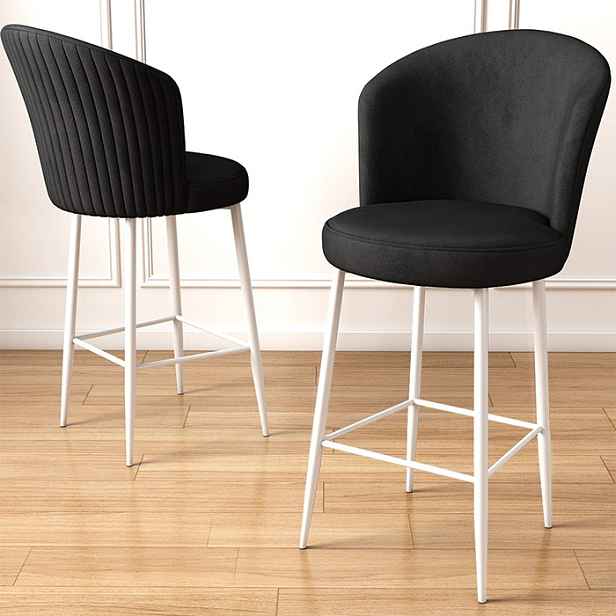 Bar Stool Set (4 Pieces) Alte - Black, White